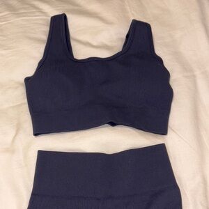SET Active similar Navy Blue Sports Bra and Biker Shorts